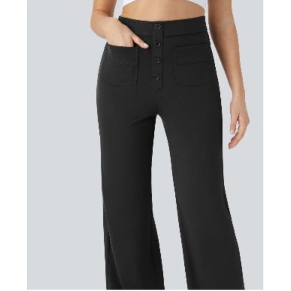 Halara‎ Dark Blue Straight Leg high Waist Dress Pants Size Medium New